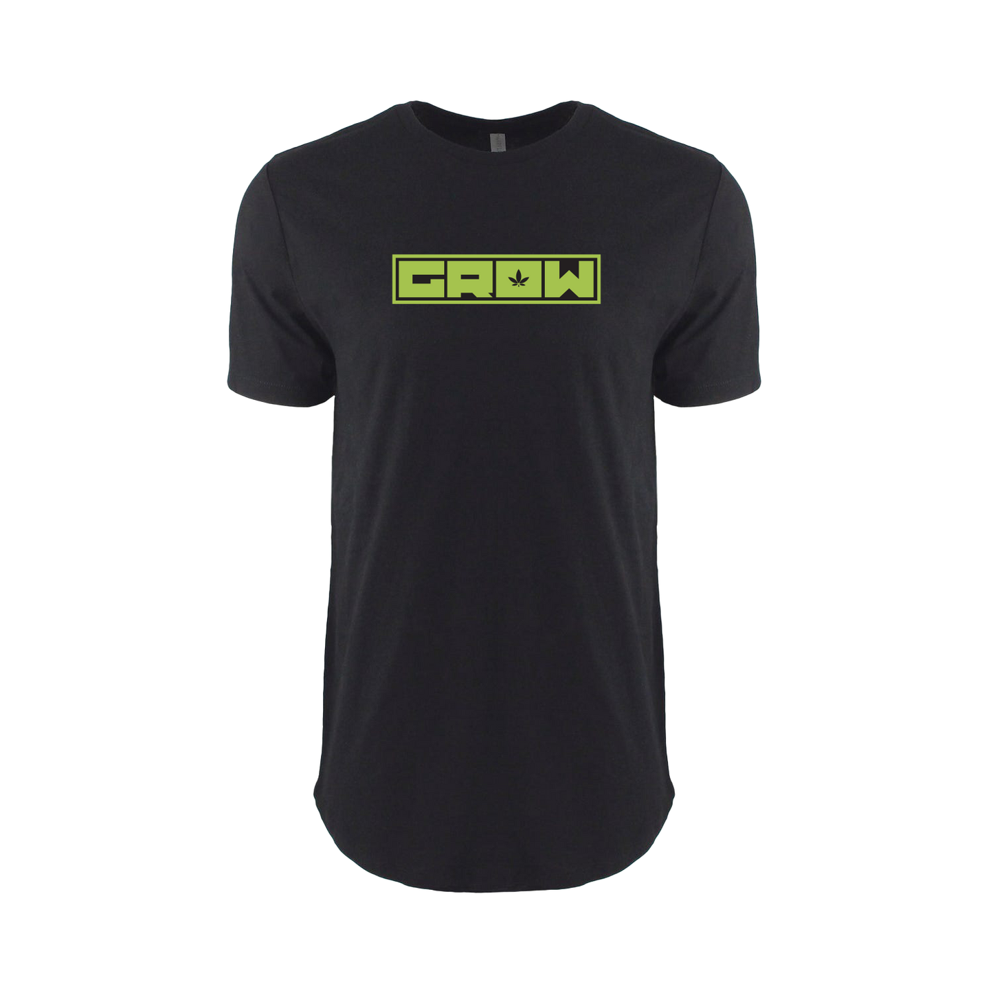 Elongated Tee. Grow. Black