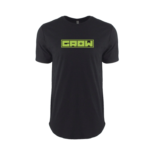 Elongated Tee. Grow. Black