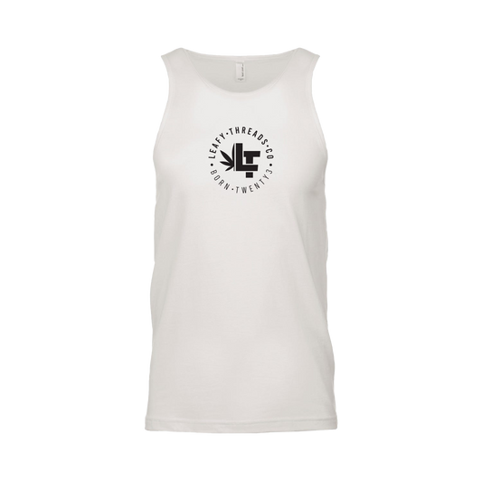 Mens White Tank Circle LT